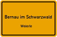 Straßenverzeichnis Bernau im Schwarzwald Weierle