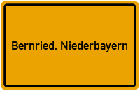 Ortsschild von Gemeinde Bernried, Niederbayern in Bayern