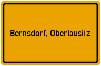 Ortsschild von Stadt Bernsdorf, Oberlausitz in Sachsen