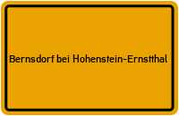 City Sign Bernsdorf bei Hohenstein-Ernstthal