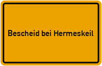 City Sign Bescheid bei Hermeskeil