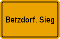 Ortsschild von Stadt Betzdorf, Sieg in Rheinland-Pfalz