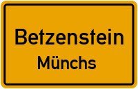Straßenverzeichnis Betzenstein Münchs