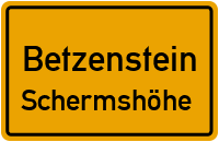 Straßenverzeichnis Betzenstein Schermshöhe