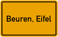 Ortsschild von Gemeinde Beuren, Eifel in Rheinland-Pfalz