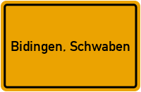 Ortsschild von Gemeinde Bidingen, Schwaben in Bayern