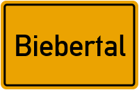 Ortsschild von Gemeinde Biebertal in Hessen