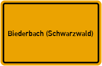 Ortsschild von Gemeinde Biederbach (Schwarzwald) in Baden-Württemberg