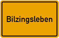 Ortsschild von Gemeinde Bilzingsleben in Thüringen