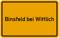City Sign Binsfeld bei Wittlich