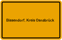 Ortsschild von Gemeinde Bissendorf, Kreis Osnabrück in Niedersachsen