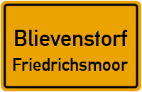 Straßen in Blievenstorf Friedrichsmoor