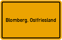 Ortsschild von Gemeinde Blomberg, Ostfriesland in Niedersachsen