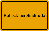 City Sign Bobeck bei Stadtroda