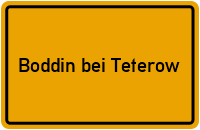 Ortsschild Boddin bei Teterow