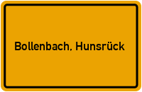 Ortsschild von Gemeinde Bollenbach, Hunsrück in Rheinland-Pfalz