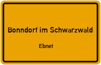 Straßenverzeichnis Bonndorf im Schwarzwald Ebnet