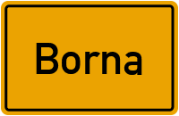 Ortsschild Borna