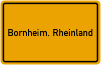 Ortsschild von Stadt Bornheim, Rheinland in Nordrhein-Westfalen