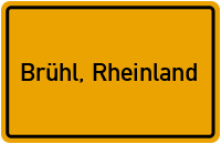 Ortsschild von Stadt Brühl, Rheinland in Nordrhein-Westfalen
