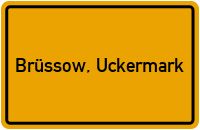 City Sign Brüssow, Uckermark