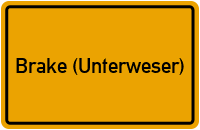 Ortsschild von Stadt Brake (Unterweser) in Niedersachsen