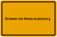 City Sign Breesen bei Neubrandenburg