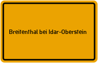 City Sign Breitenthal bei Idar-Oberstein