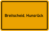 Ortsschild von Gemeinde Breitscheid, Hunsrück in Rheinland-Pfalz