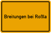 City Sign Breitungen bei Roßla