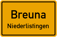 Straßenverzeichnis Breuna Niederlistingen