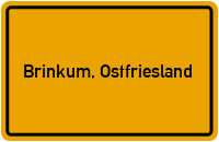Ortsschild von Gemeinde Brinkum, Ostfriesland in Niedersachsen