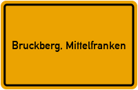 Ortsschild von Gemeinde Bruckberg, Mittelfranken in Bayern