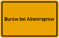 Ortsschild Burow bei Altentreptow