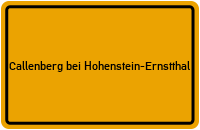 City Sign Callenberg bei Hohenstein-Ernstthal