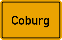 Ortsschild von Stadt Coburg in Bayern