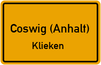 Straßenverzeichnis Coswig (Anhalt) Klieken