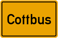 Ortsschild von Stadt Cottbus in Brandenburg