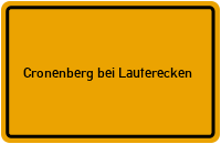 Ortsschild Cronenberg bei Lauterecken
