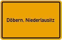 City Sign Döbern, Niederlausitz