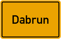 Ortsschild von Gemeinde Dabrun in Sachsen-Anhalt