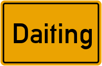 Ortsschild von Gemeinde Daiting in Bayern