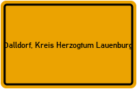 City Sign Dalldorf, Kreis Herzogtum Lauenburg