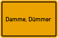 Ortsschild von Stadt Damme, Dümmer in Niedersachsen