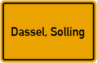Ortsschild von Stadt Dassel, Solling in Niedersachsen
