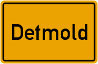Ortsschild von Stadt Detmold in Nordrhein-Westfalen