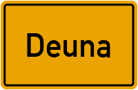 Ortsschild von Gemeinde Deuna in Thüringen