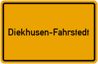 Ortsschild von Gemeinde Diekhusen-Fahrstedt in Schleswig-Holstein