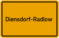Ortsschild von Gemeinde Diensdorf-Radlow in Brandenburg