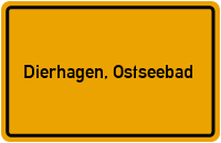Ortsschild von Dierhagen, Ostseebad in Mecklenburg-Vorpommern